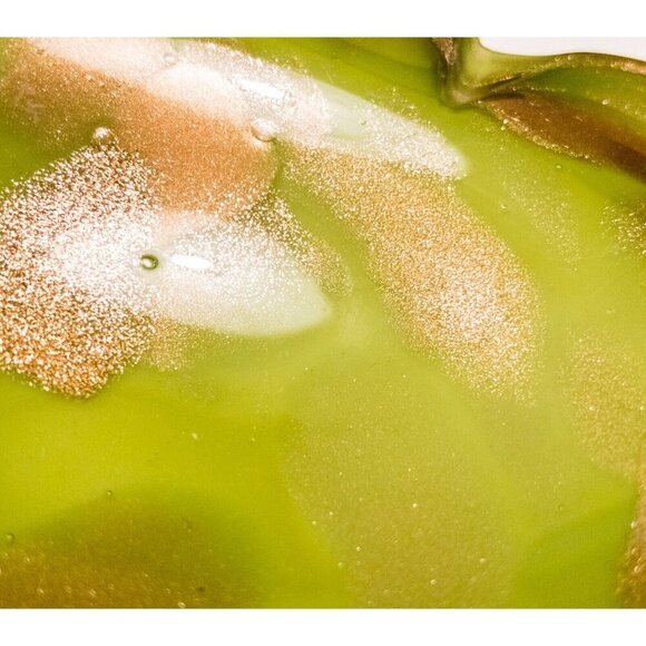 Creation Vimax Decorative Art Glass Bowl Italy, MCM, Green Gold Sparkle Dish - Picture 12 of 15